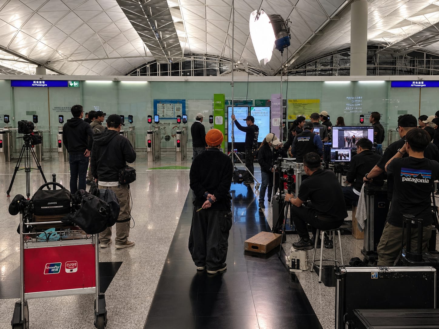 Camera kit and accessories on a Hong Kong production set.