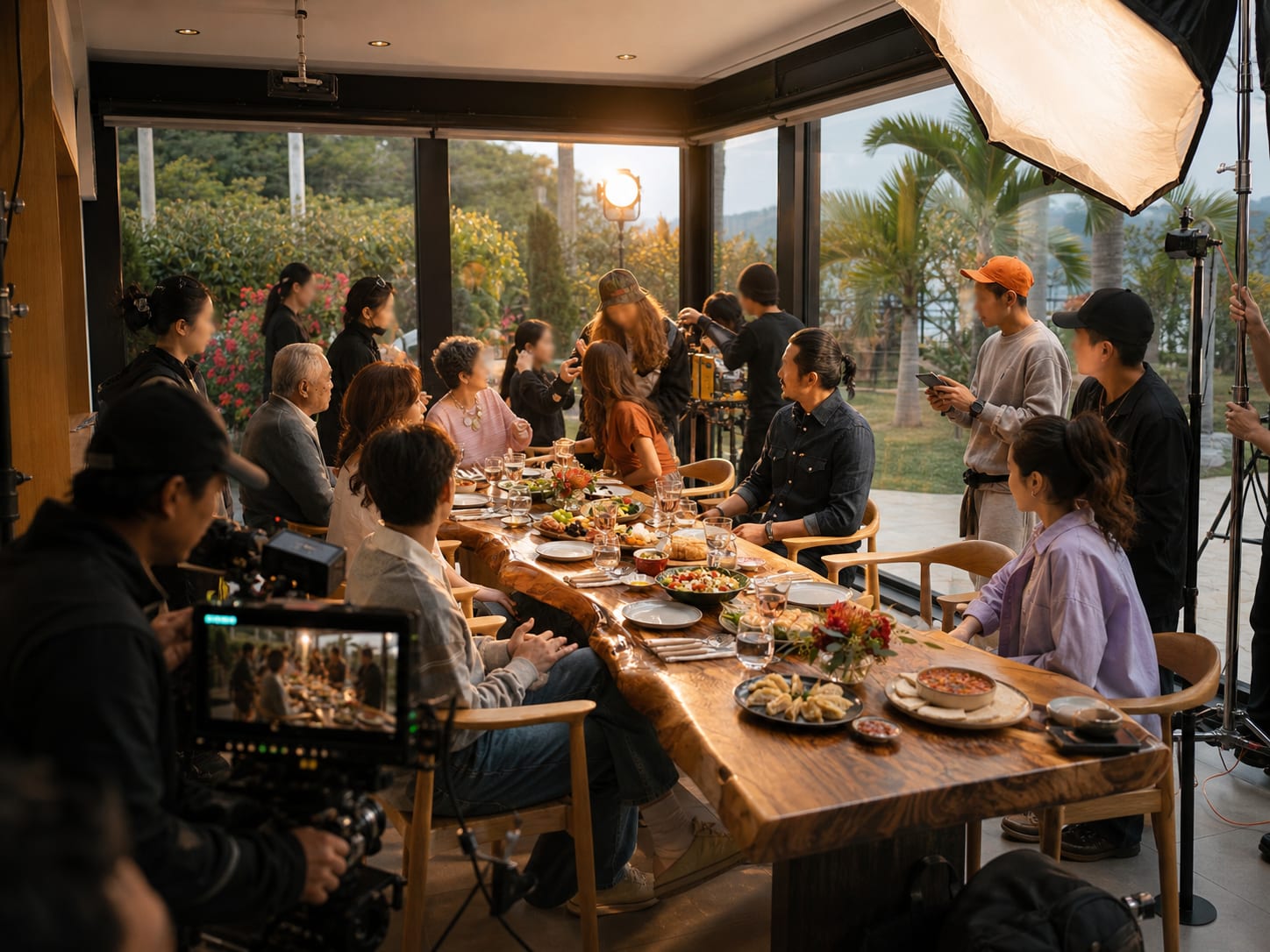 Production monitor setup on a Hong Kong shoot.